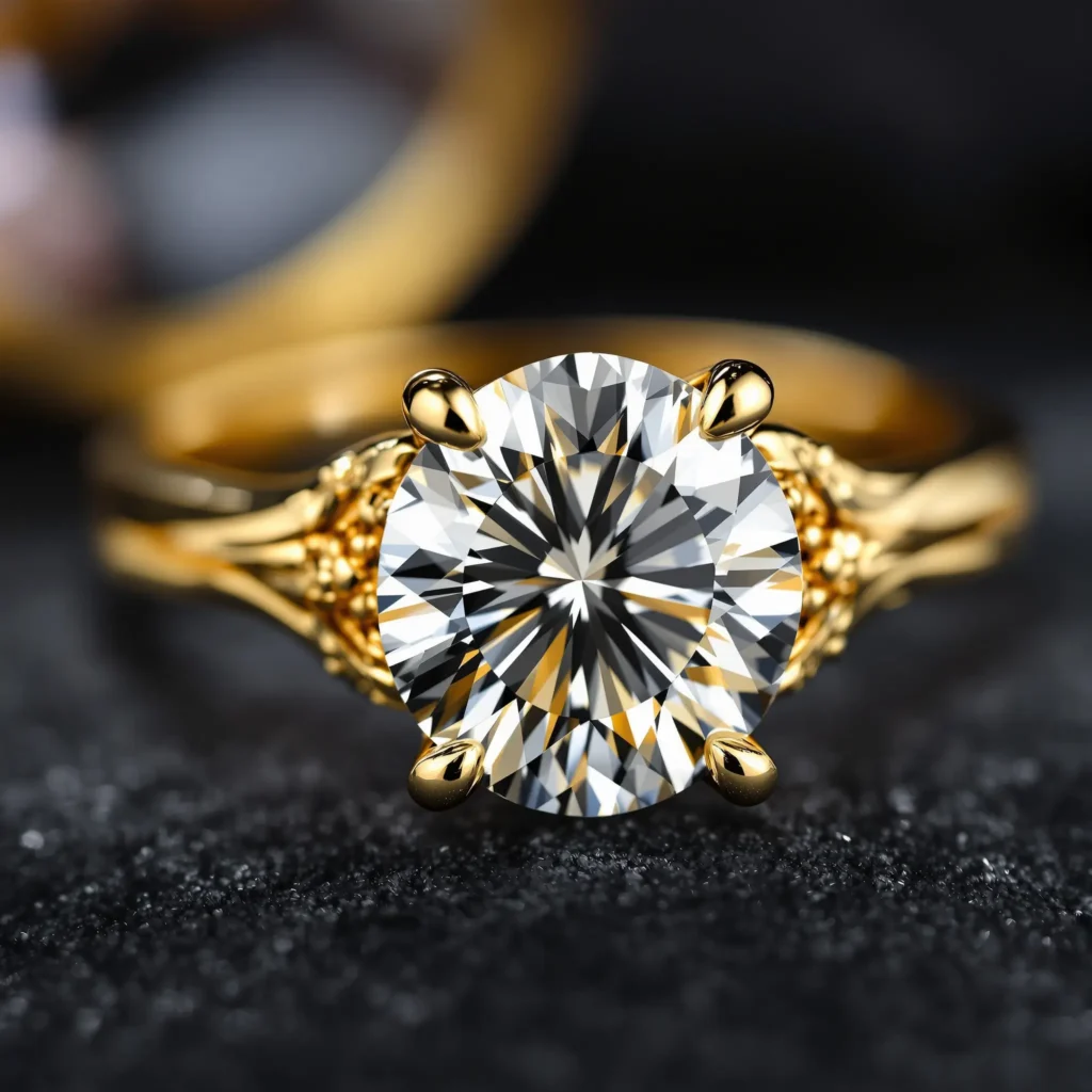 Imagen de un anillo en oro 18k con un diamante