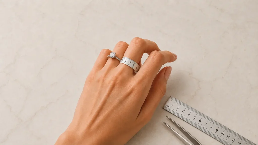Imagen ilustrativa de como medir un anillo
